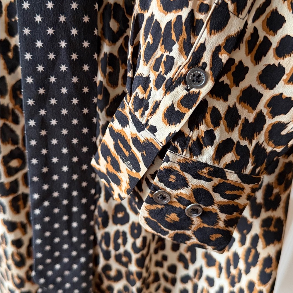 Equipment × Kate Moss Leopard Blouse with  Tie - Picture 6 of 11
